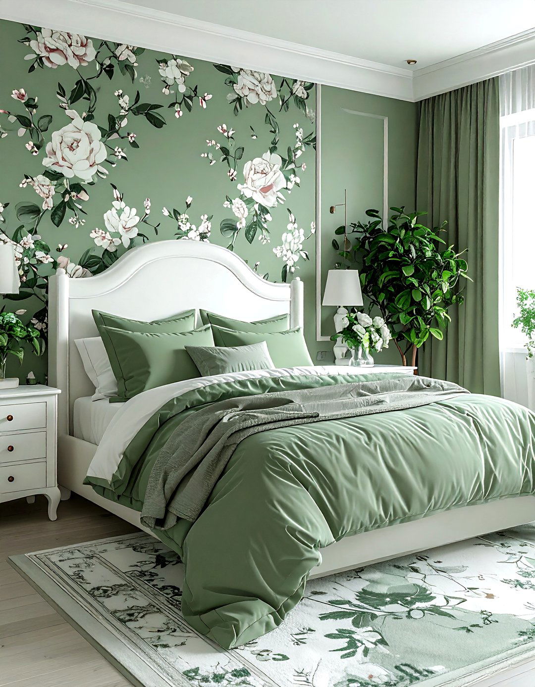 Sage Green Floral Bedroom - 30 sage bedroom ideas