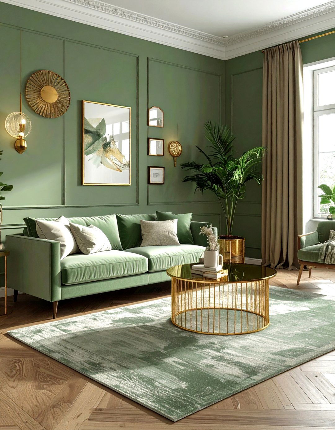 Sage Green Gold Living Room - 30 gold living room ideas