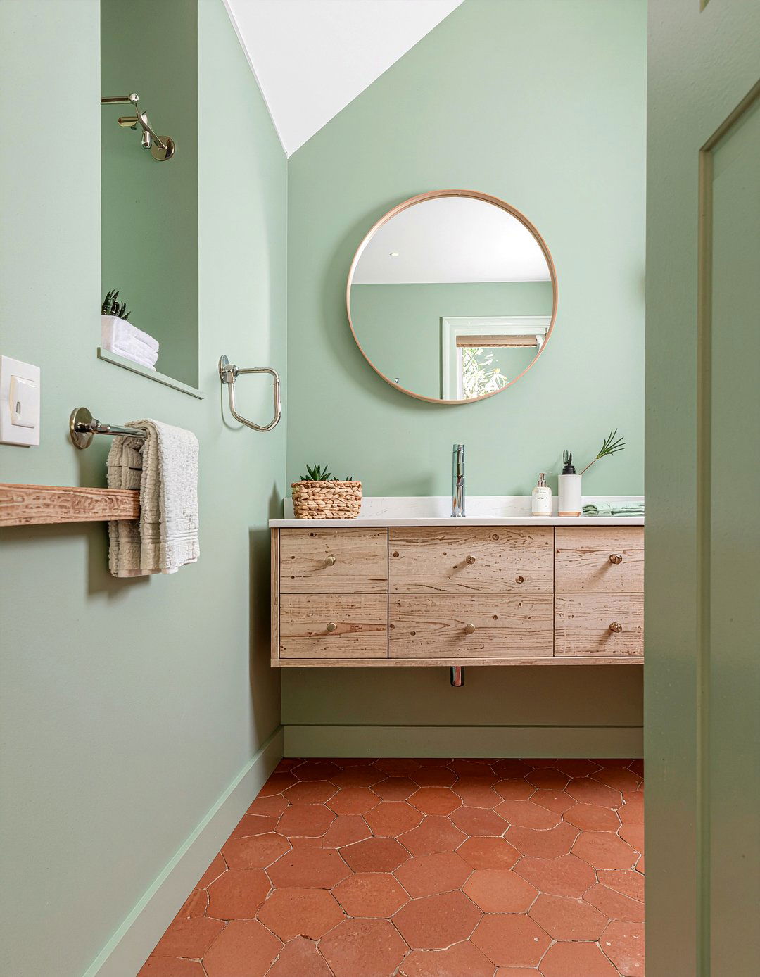 Sage Green Half Bath - 30 half bathroom ideas