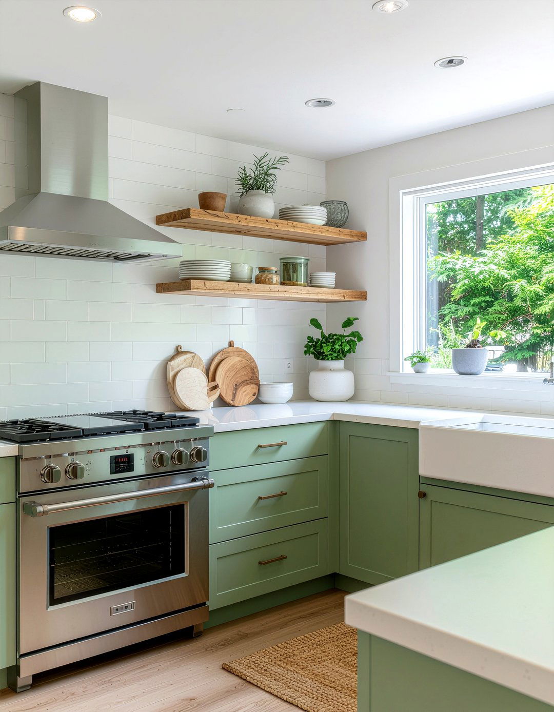 Sage Green Kitchen - 30 kitchen before and after ideas
