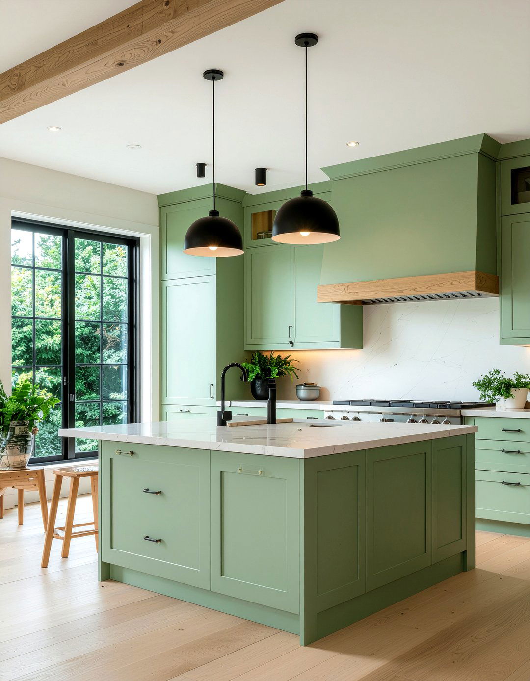 Sage Green Kitchen - 30 panel-ready refrigerator kitchen ideas