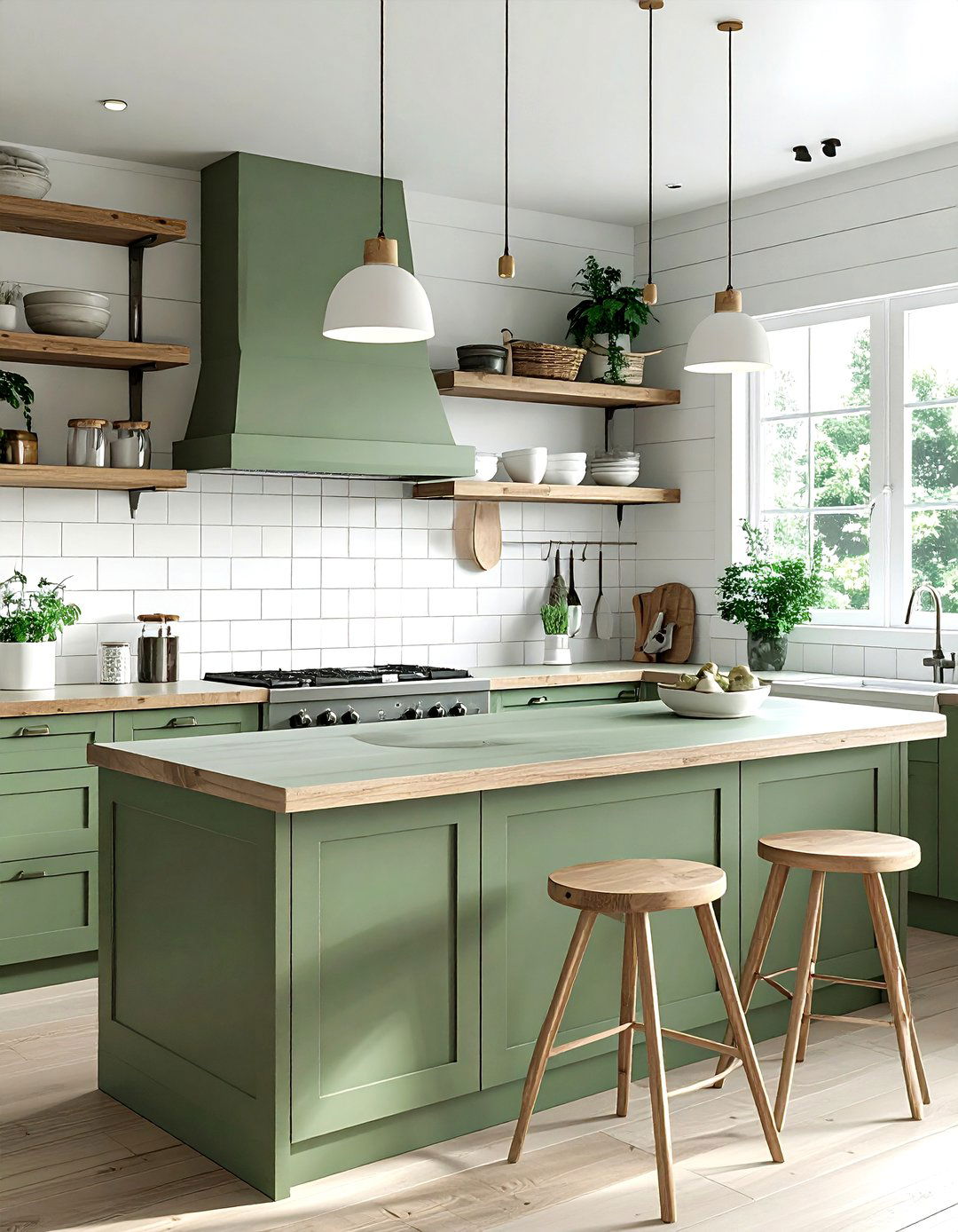 Sage Green Kitchen - 30 solid surface countertop kitchen ideas