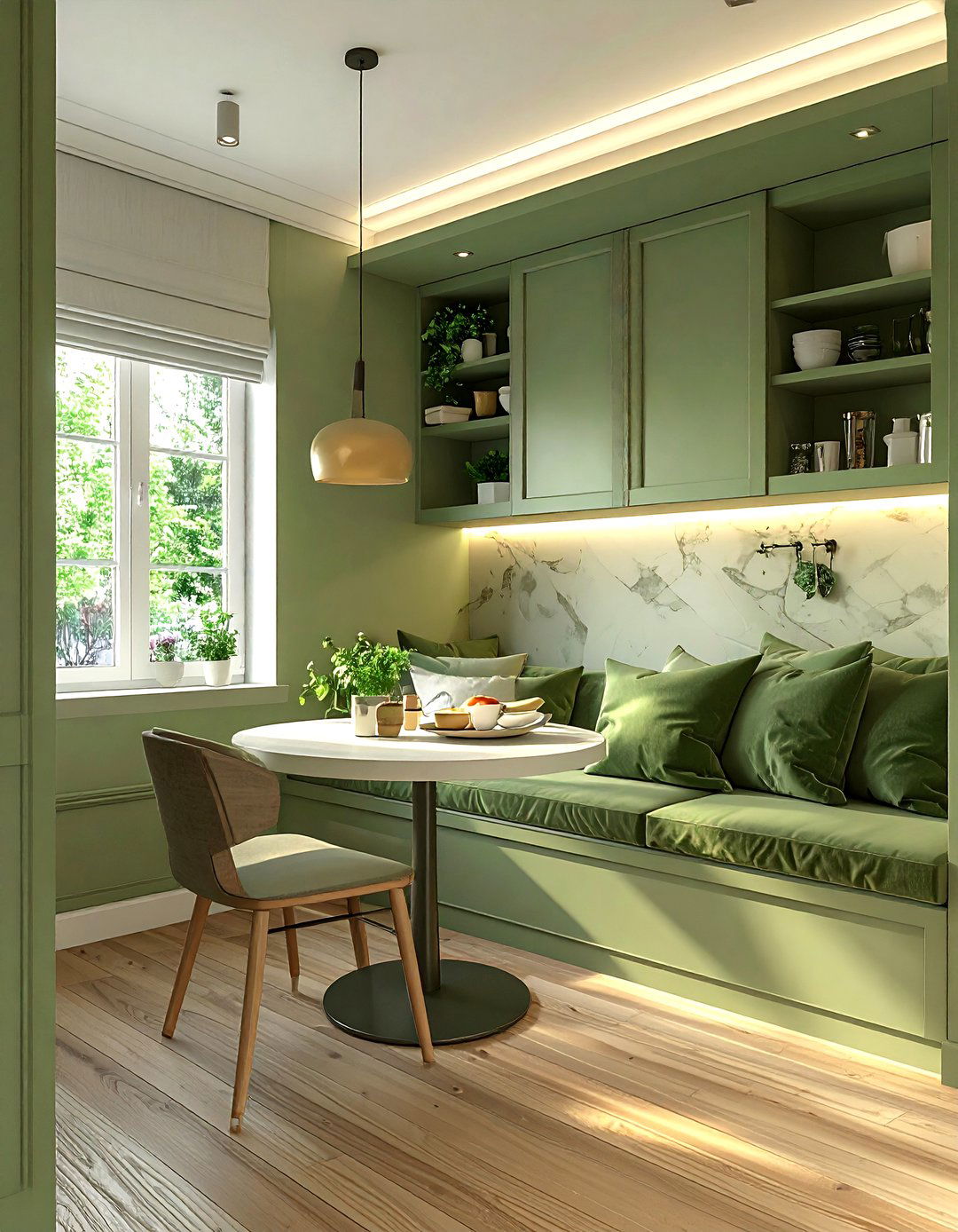 Sage Green Kitchen Breakfast Nook - 30 sage kitchen ideas