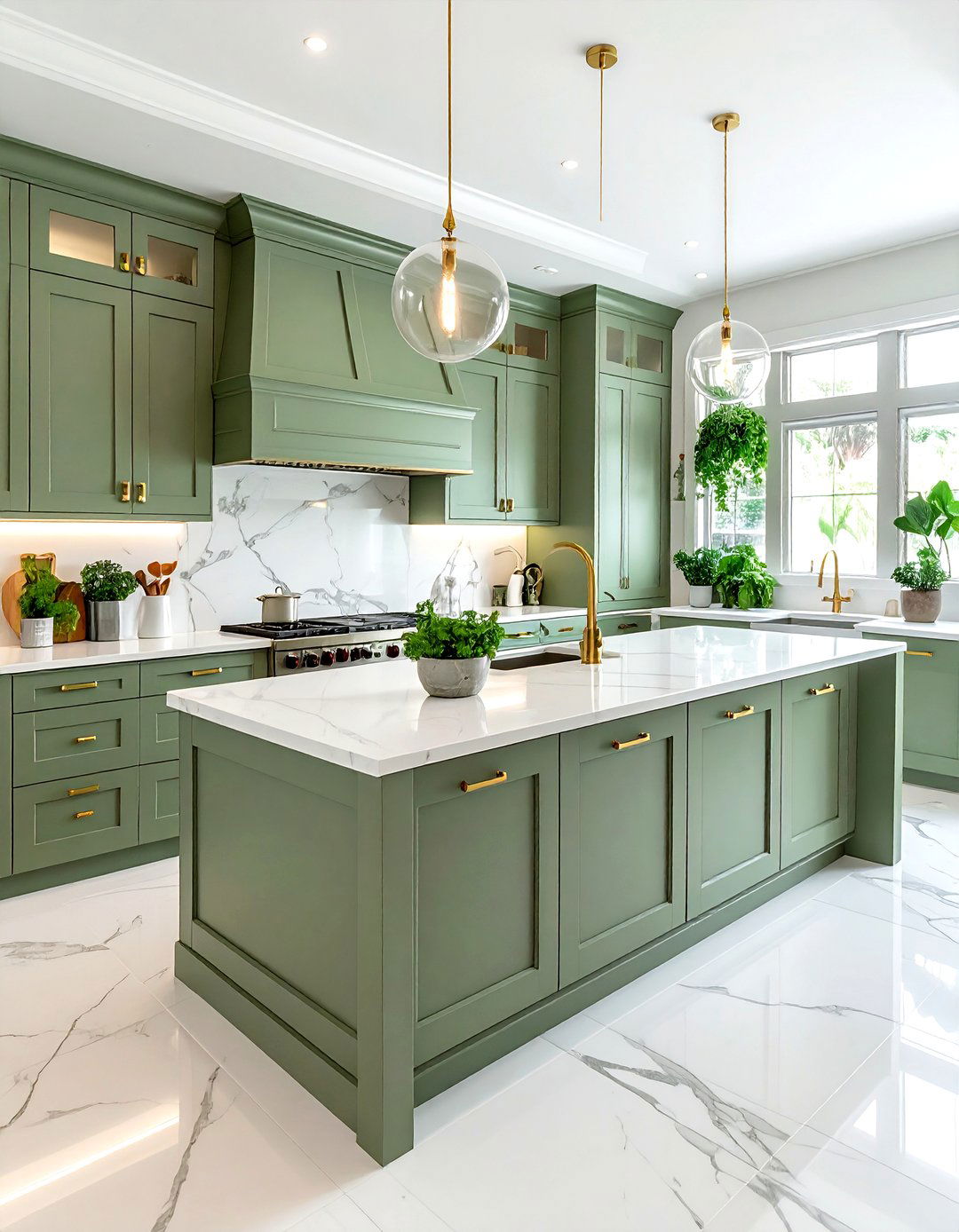 Sage Green Kitchen Cabinets - 30 comfortable kitchen ideas