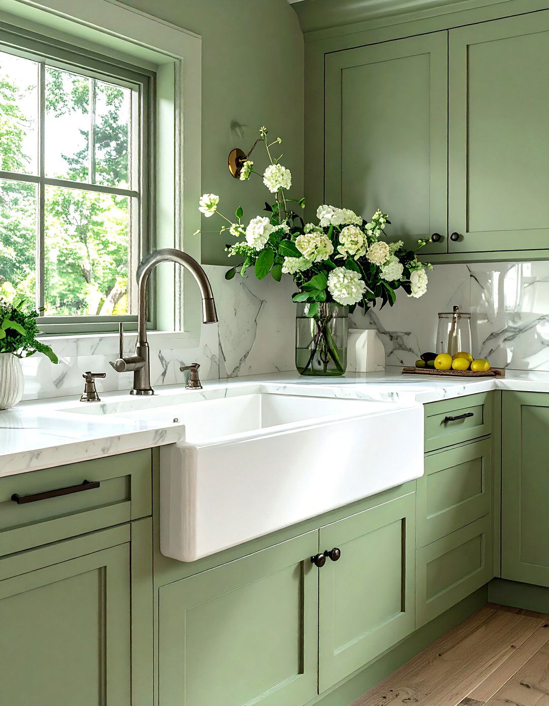Sage Green Kitchen Farmhouse Sink - 30 sage kitchen ideas
