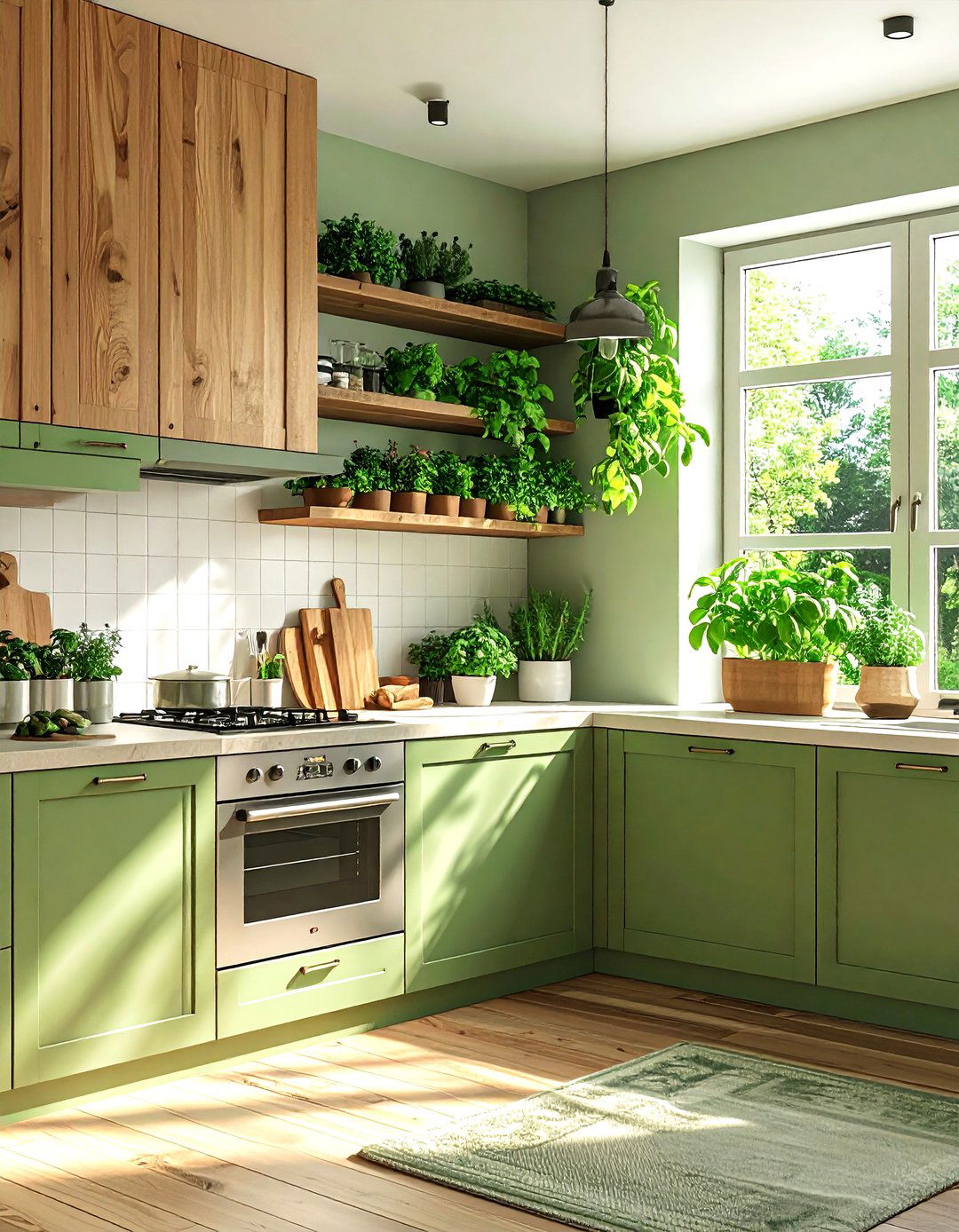 Sage Green Kitchen Herbs Window Box - 30 sage kitchen ideas