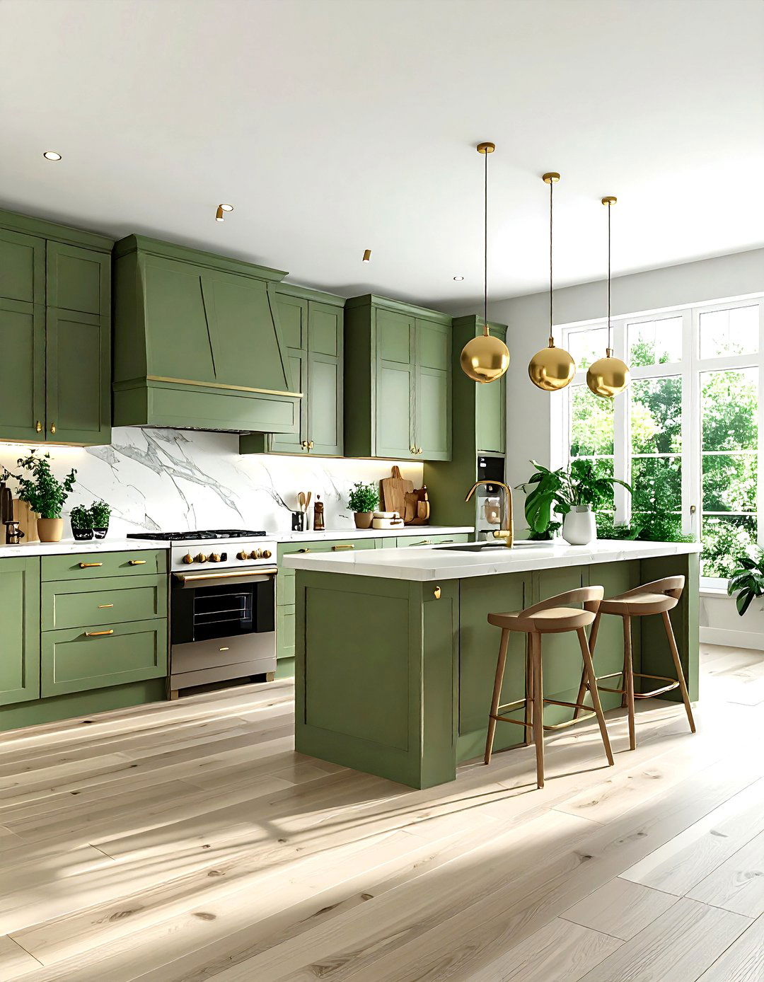 Sage Green Kitchen LVP - 30 LVP floor kitchen ideas