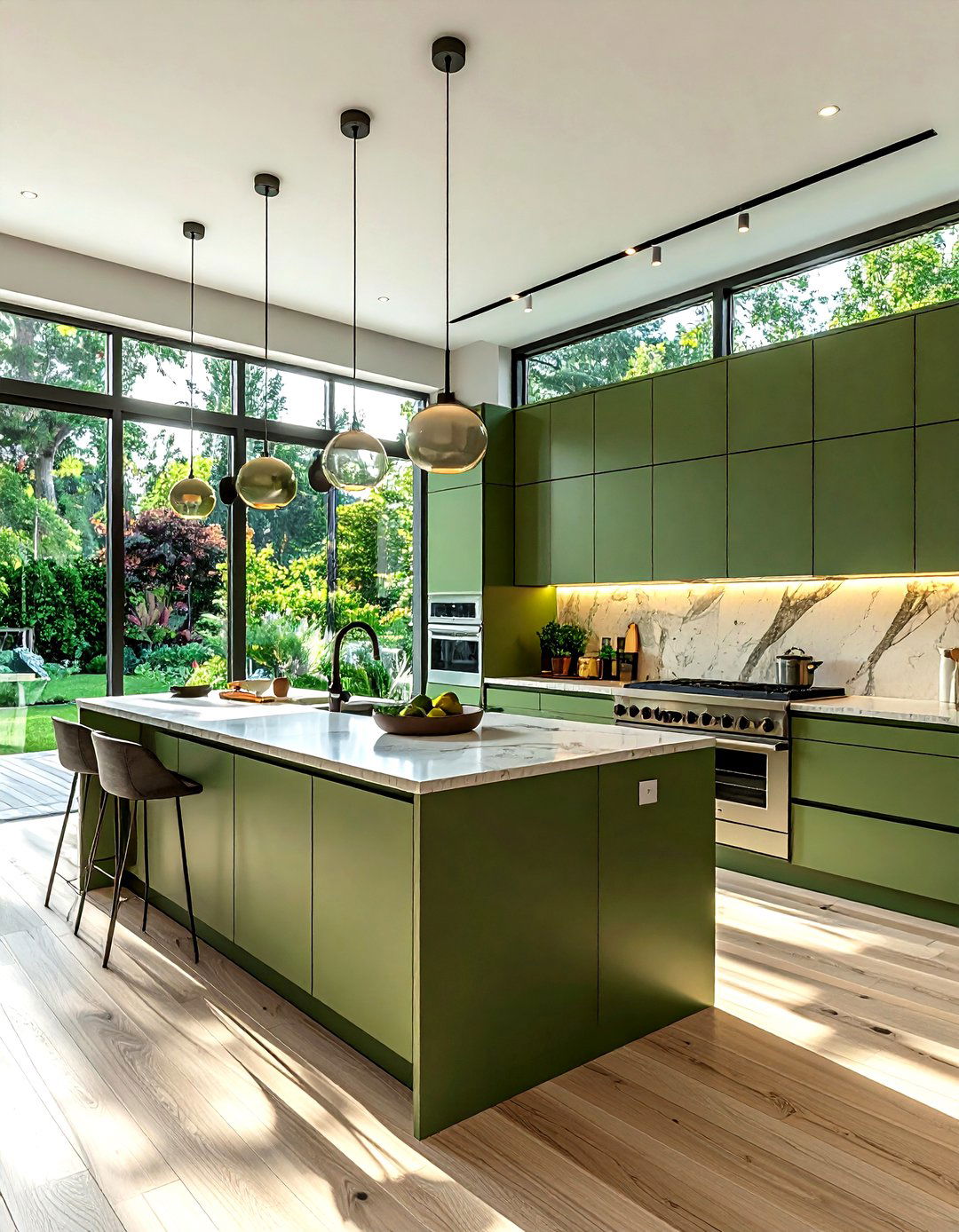 Sage Green Kitchen Large Windows - 30 sage kitchen ideas