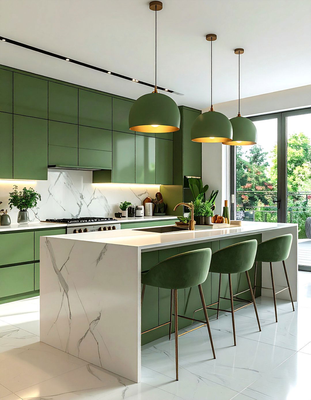 Sage Green Kitchen Lighting - 30 sage green kitchen ideas