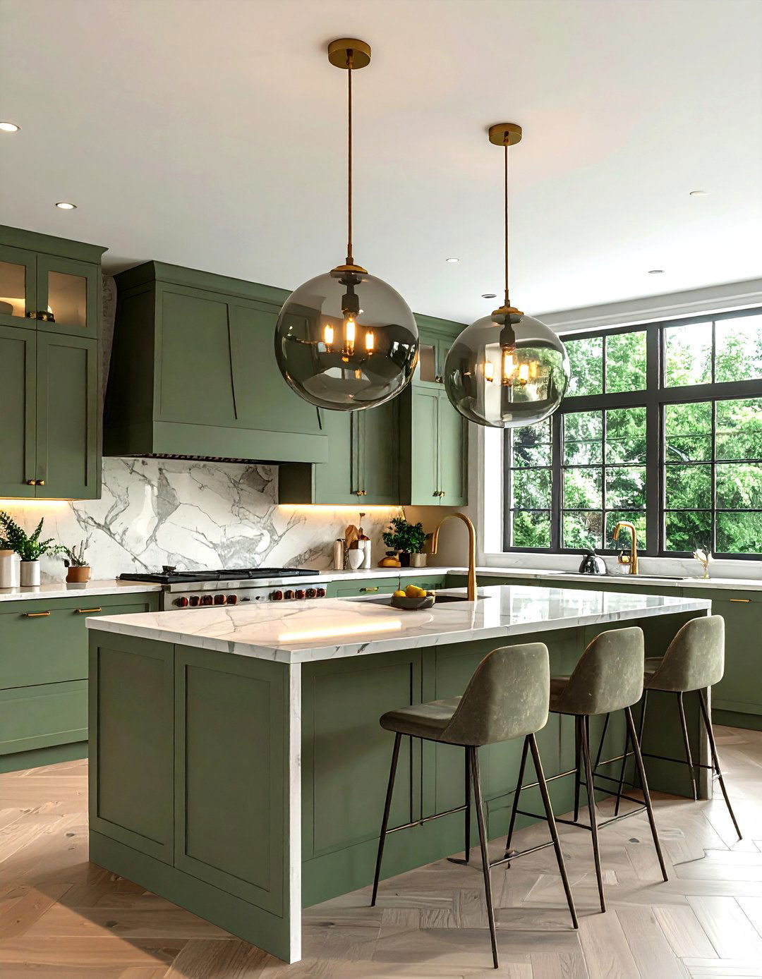 Sage Green Kitchen Pendent Lights - 30 sage kitchen ideas