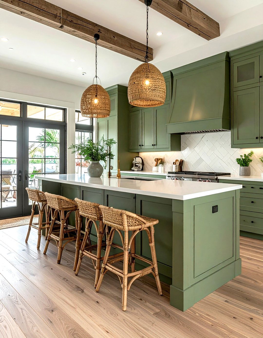 Sage Green Kitchen Peninsula Seating - 30 sage kitchen ideas