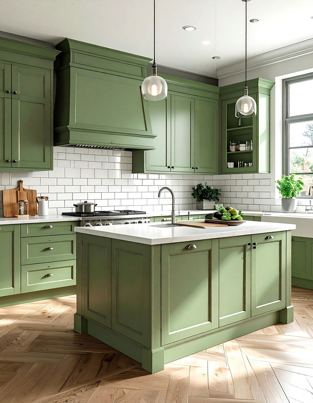 Sage Green Kitchen Subway Tile Backsplash - 30 sage kitchen ideas