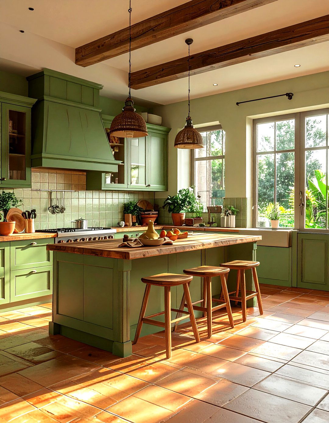 Sage Green Kitchen Terracotta Floor - 30 sage kitchen ideas