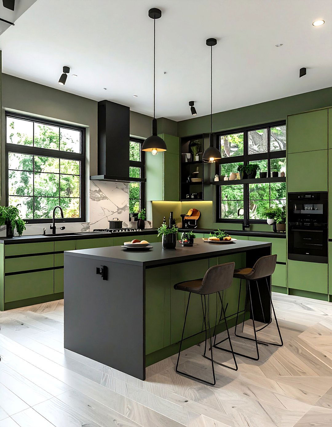 Sage Green Kitchen With Black Accents - 30 sage green kitchen ideas