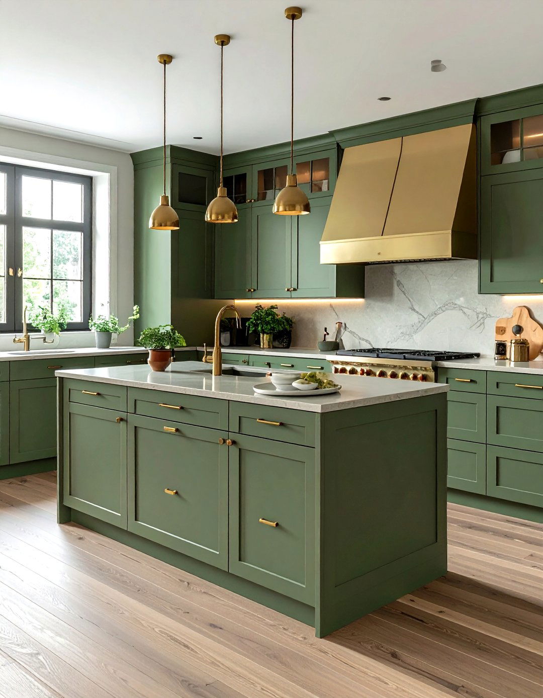 Sage Green Kitchen With Brass Hardware - 30 sage green kitchen ideas