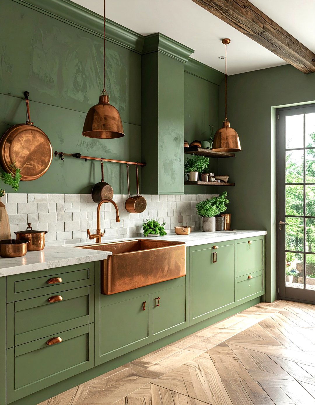 Sage Green Kitchen With Copper - 30 sage green kitchen ideas