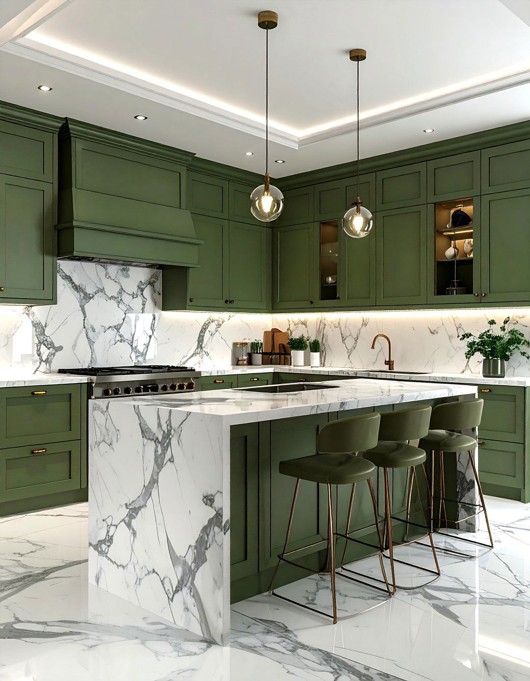 Sage Green Kitchen With Marble - 30 sage green kitchen ideas