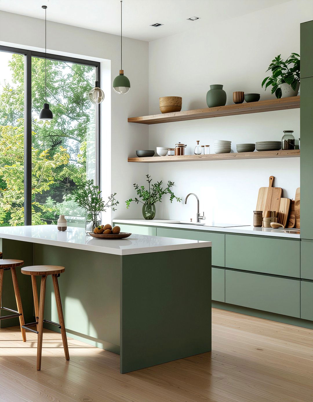 Sage Green Laminate Kitchen - 30 laminate countertop kitchen ideas