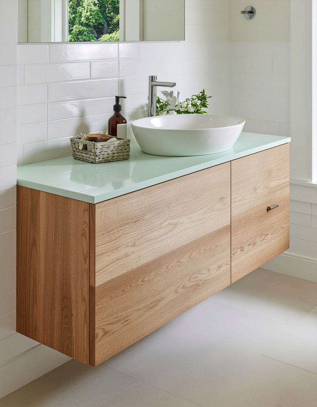 Sage Green Laminate - 30 laminate bathroom countertop ideas