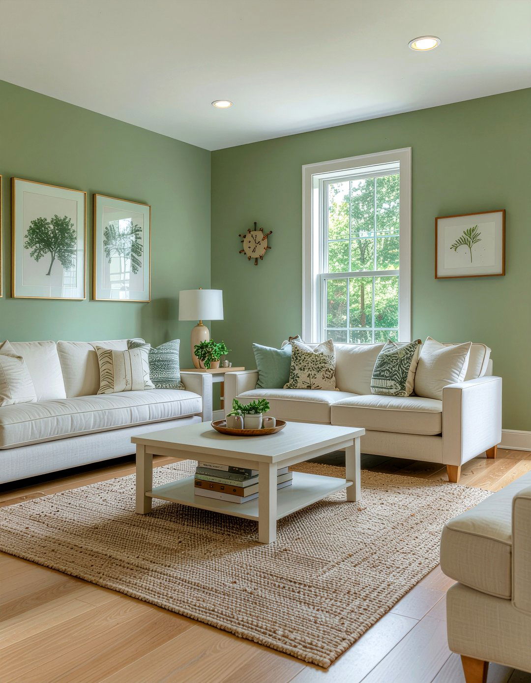 Sage Green Living Room - 30 nature themed living room ideas