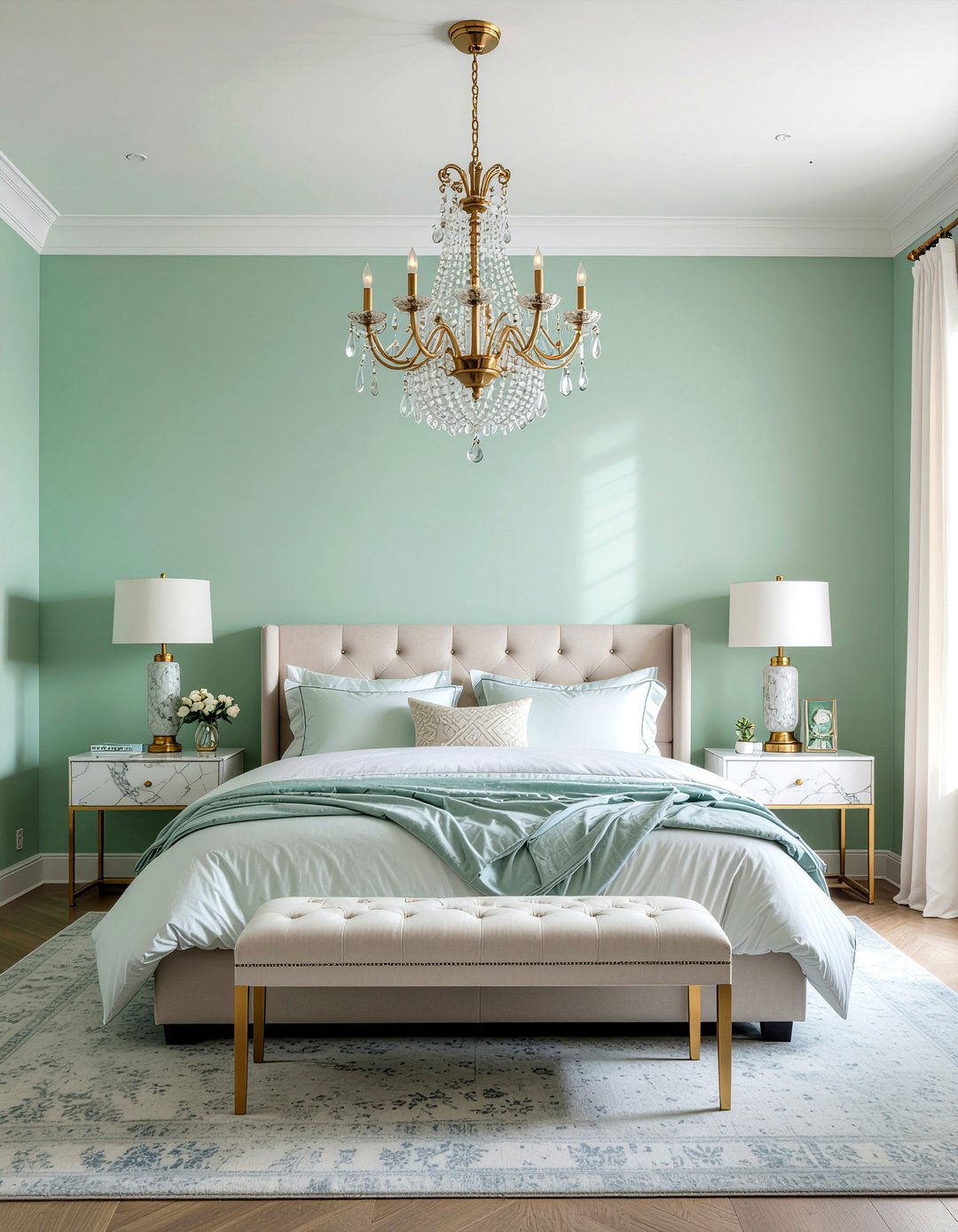 Sage Green Luxury Style - 30 bedroom sage green walls
