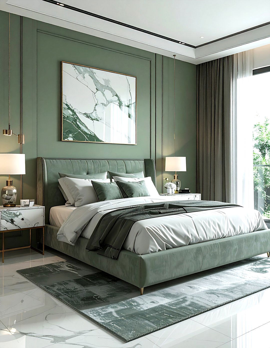 Sage Green Marble Bedroom - 30 sage bedroom ideas