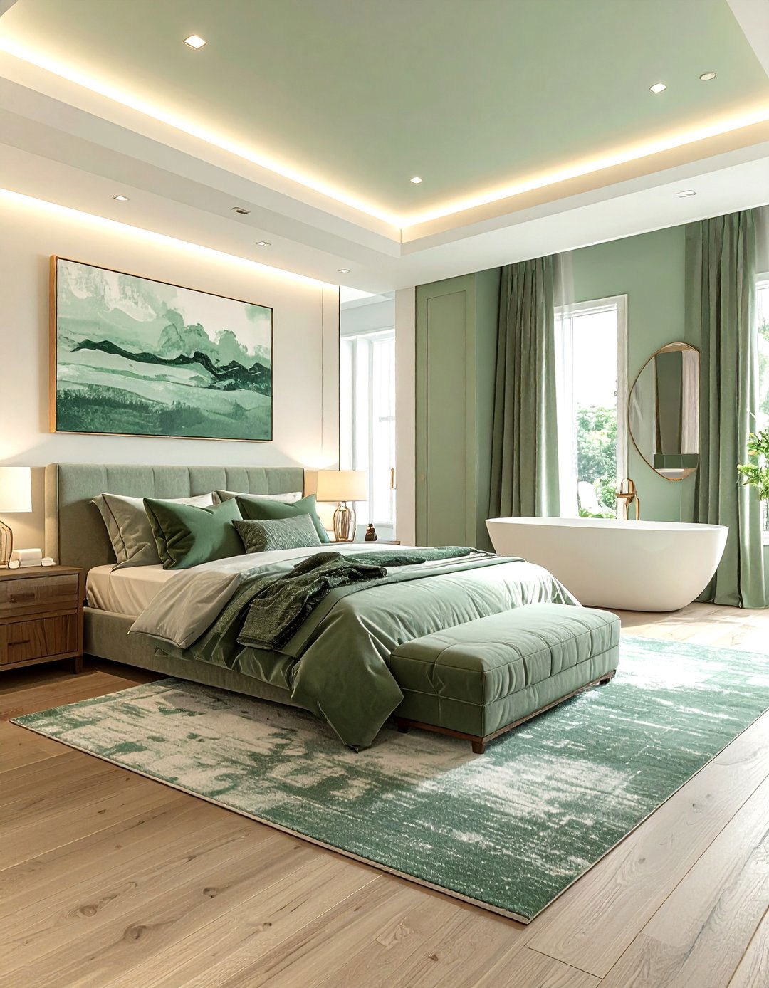 Sage Green Master Suite - 30 sage green decor ideas