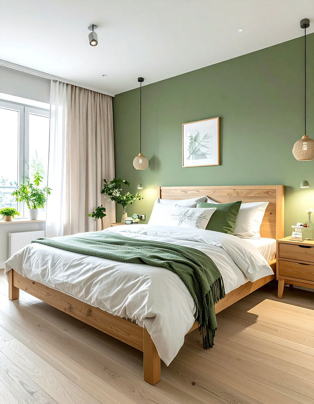 Sage Green Oak Bedroom - 30 sage bedroom ideas