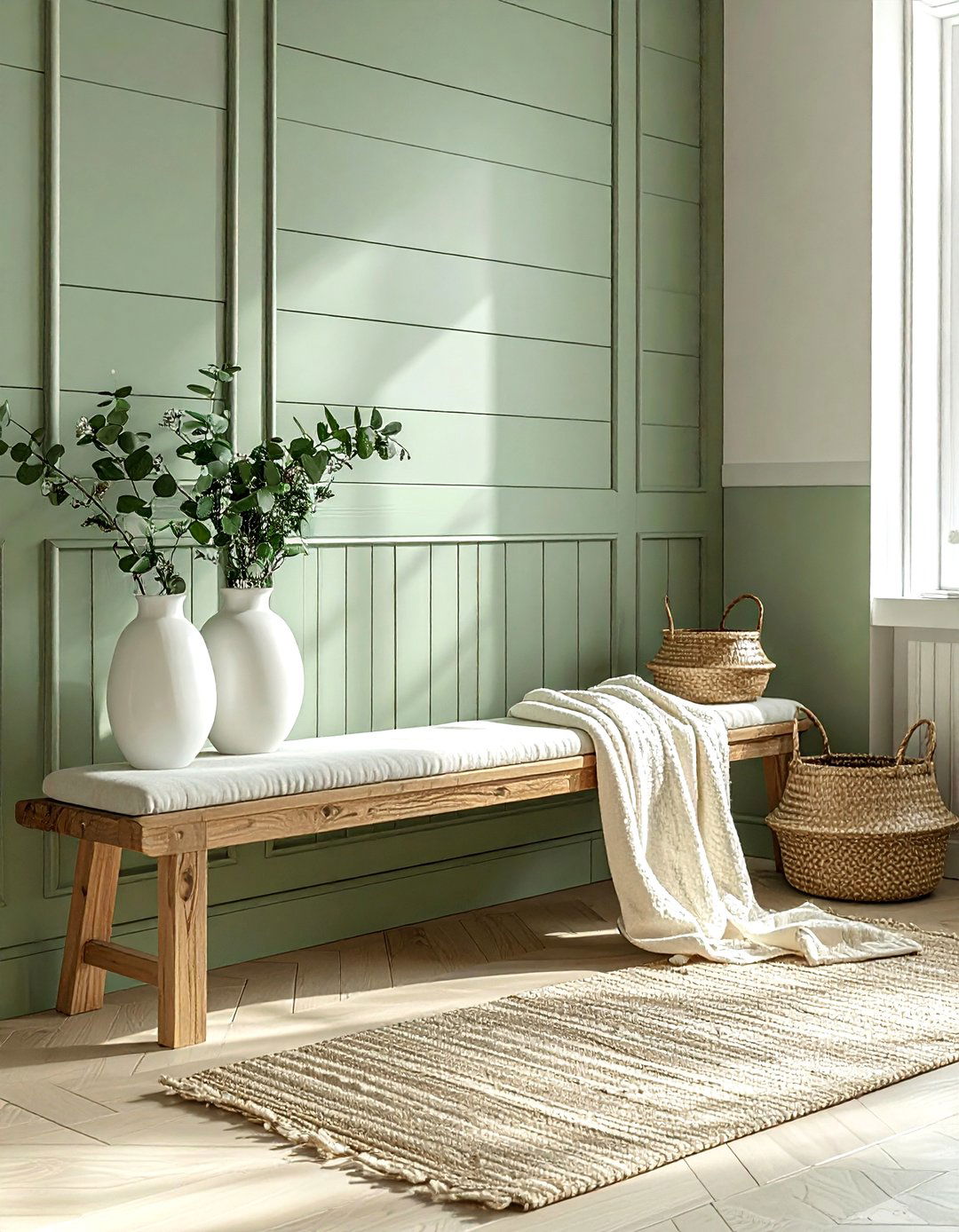 Sage Green Shiplap Wall - 30 living room plank wall ideas