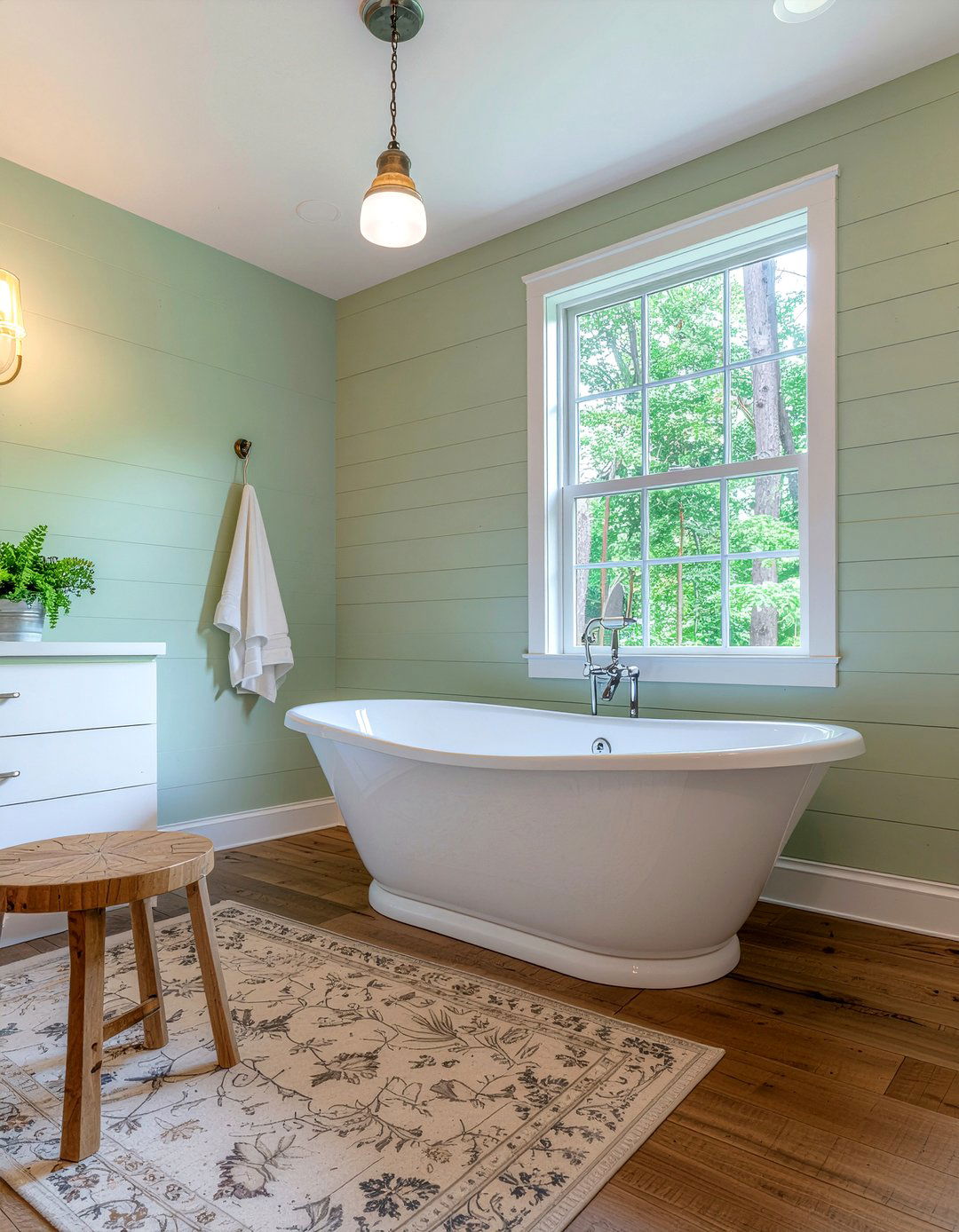 Sage Green Shiplap Walls - 30 sage green bathroom ideas