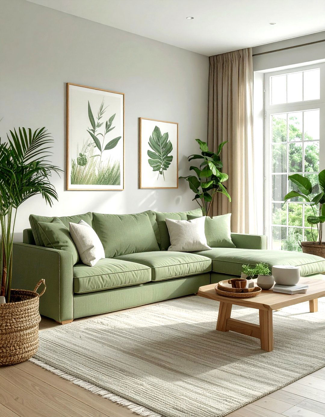 Sage Green Slipcovered Sofa - 30 living room slipcovered sofa ideas