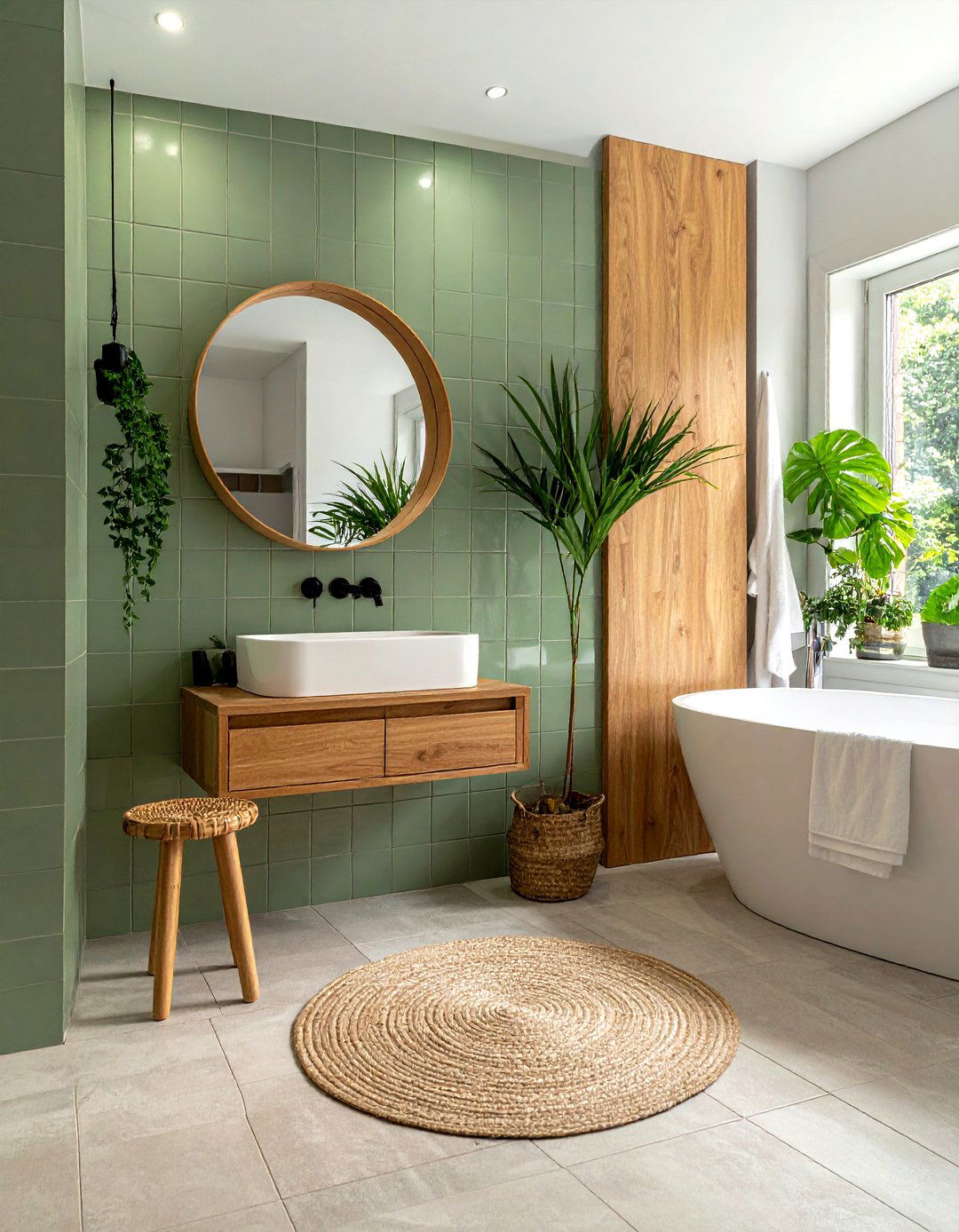 Sage Green Subway Tile - 30 vertical subway tile bathroom ideas