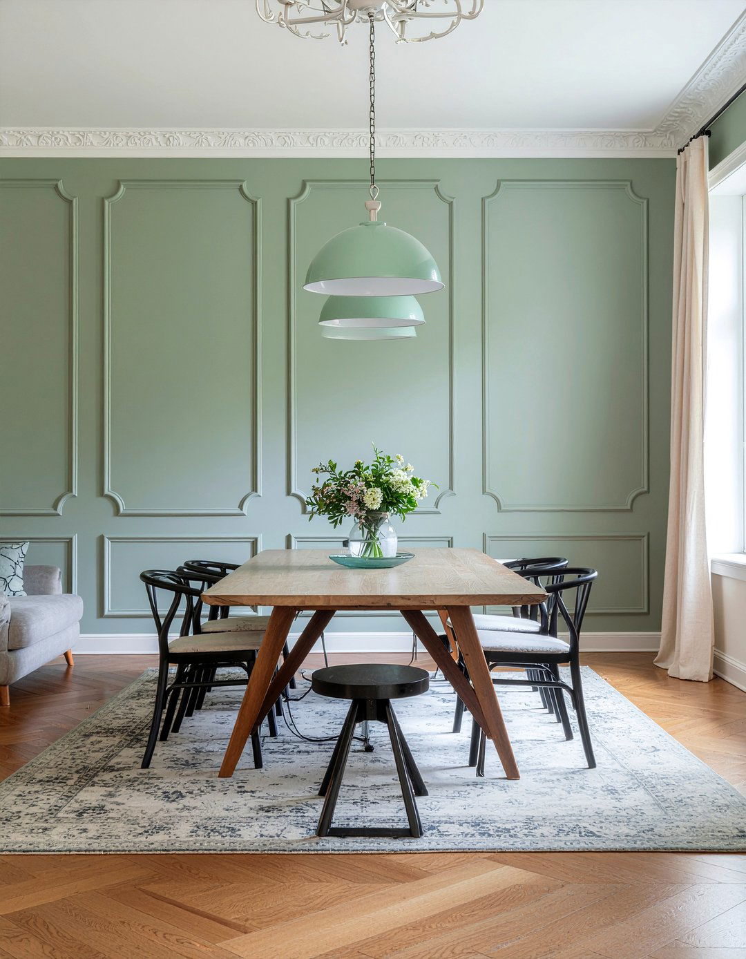 Sage Green Textured Wall Dining Room - 30 sage green dining room ideas