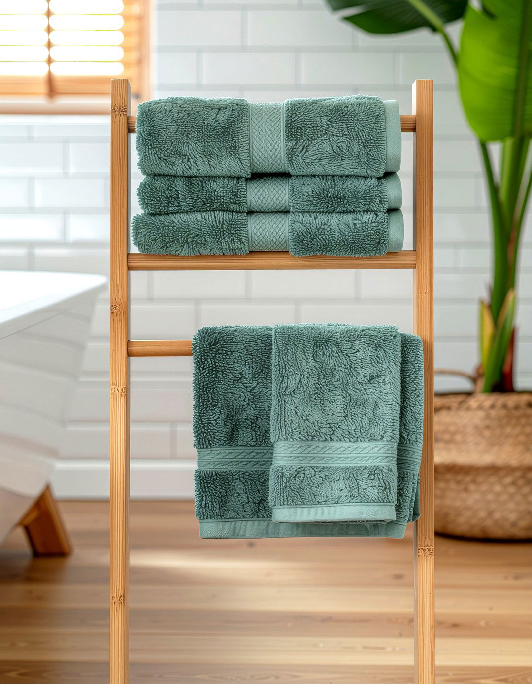 Sage Green Towel Set - 30 bathroom linens ideas