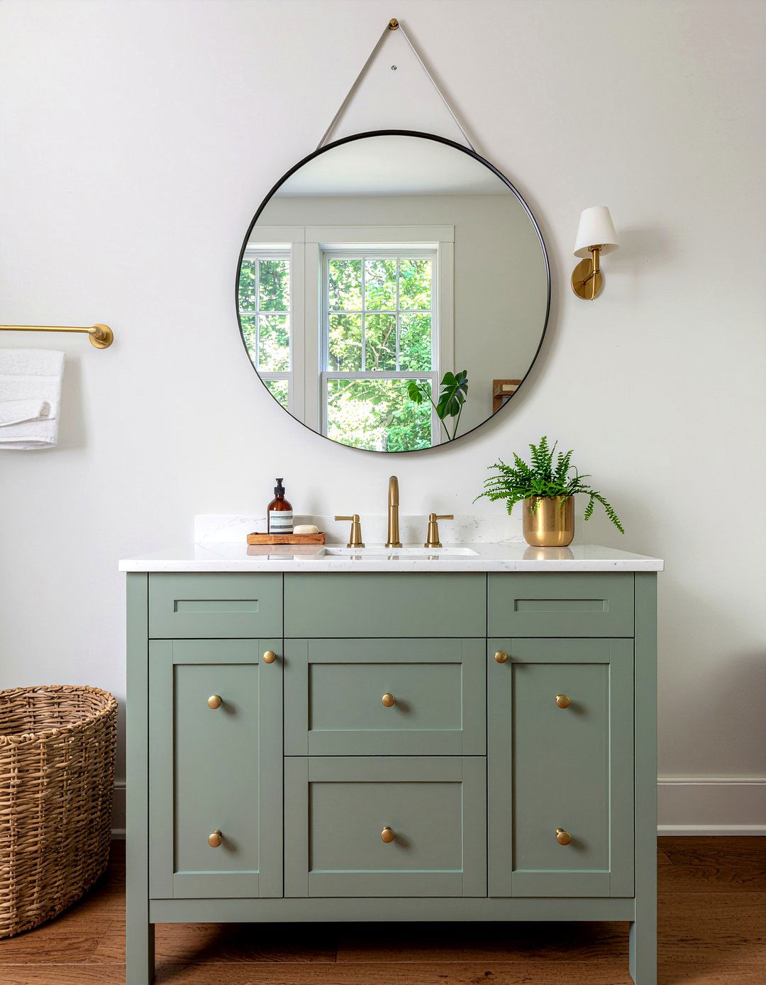 Sage Green Vanity - 30 full bathroom remodel ideas