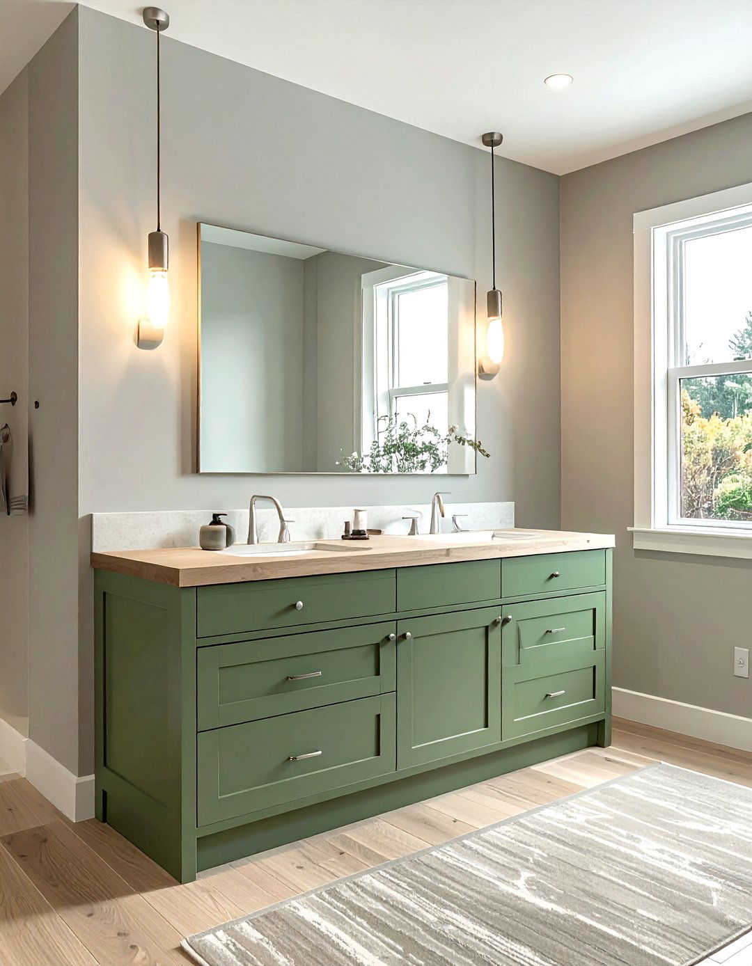 Sage Green Vanity Cabinet - 30 boys bathroom ideas