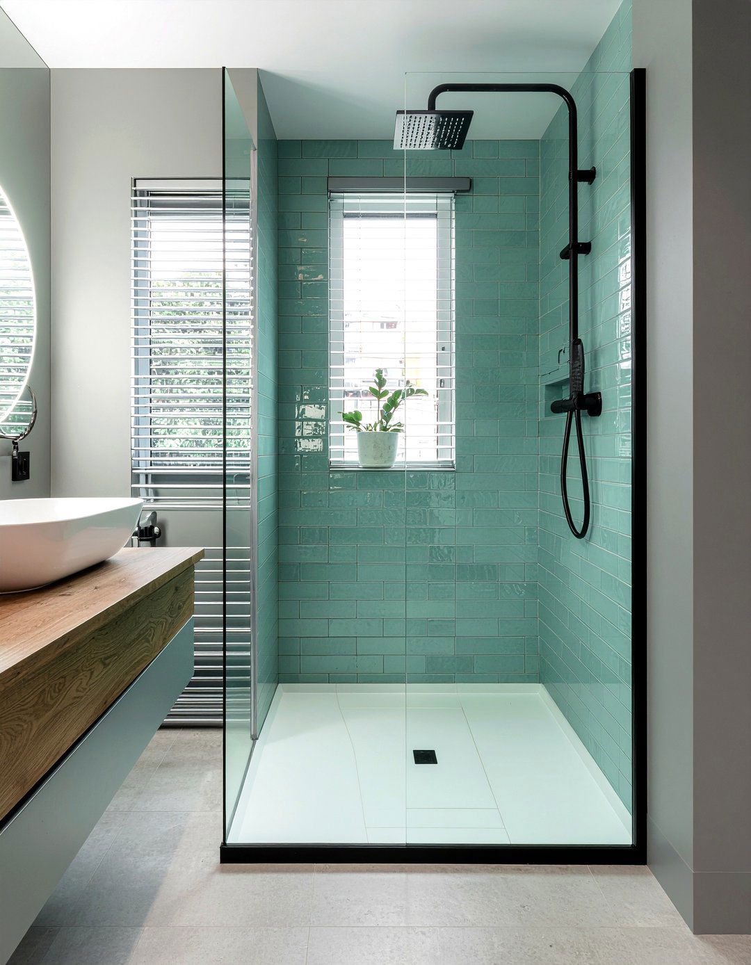 Sage Green Vertical Stack Tile - 30 sage green bathroom ideas