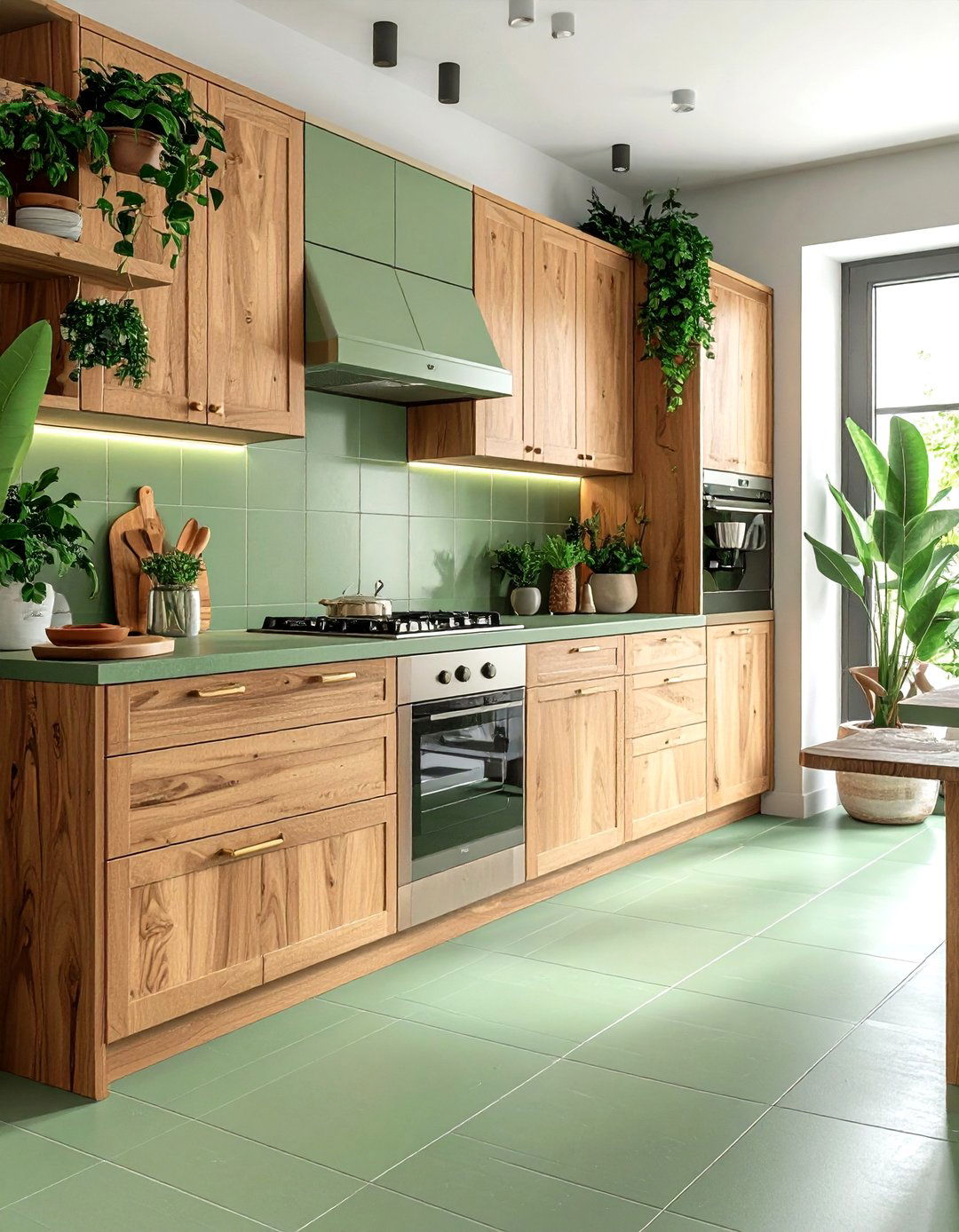Sage Green Vinyl Tile - 30 vinyl floor kitchen ideas