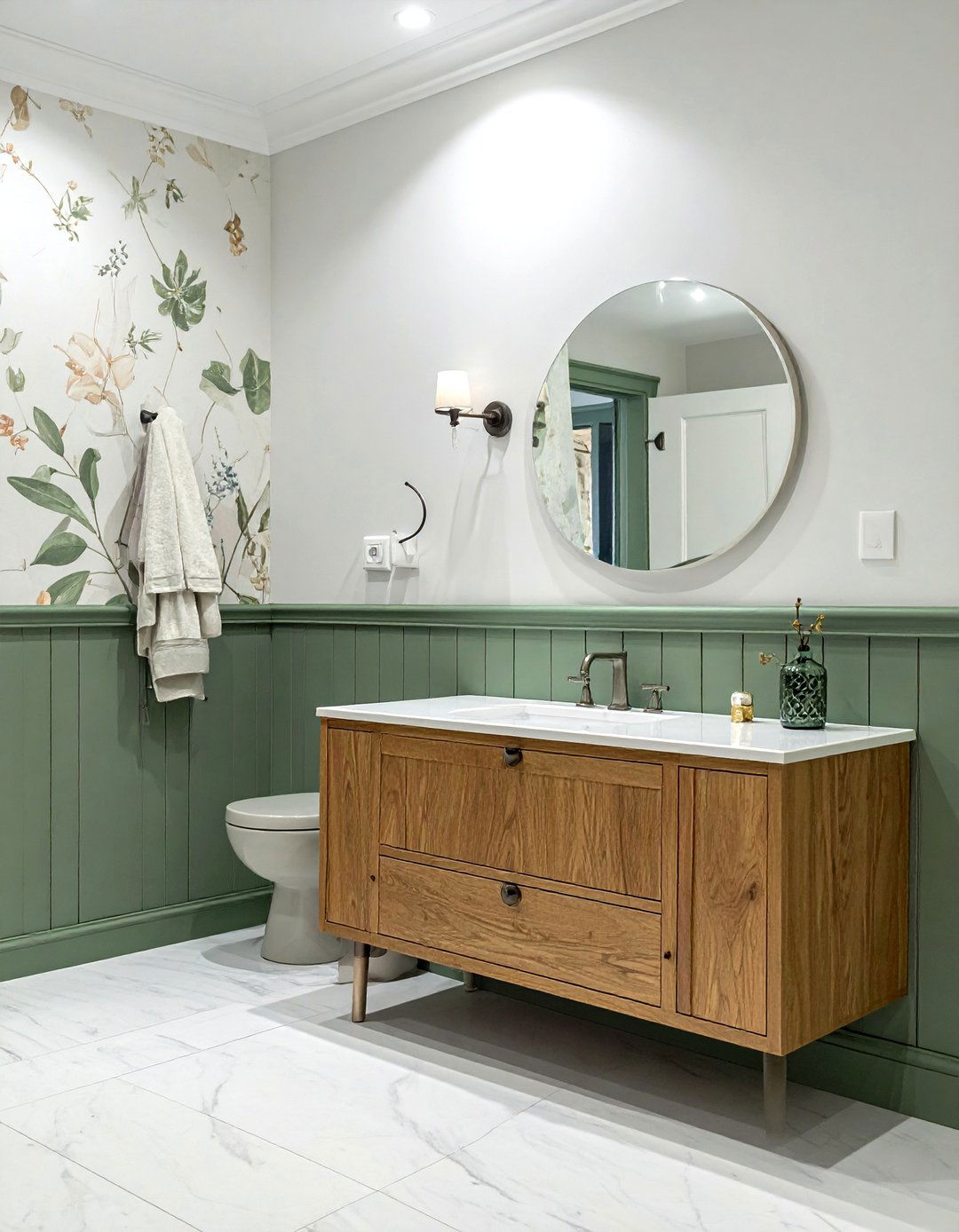 Sage Green Wainscoting - 30 bathroom wainscoting ideas