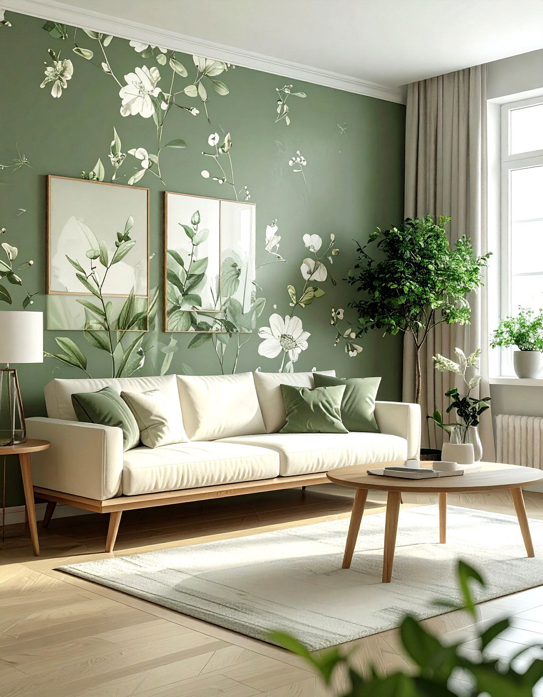 Sage Green Wallpaper - 30 living room peel and stick wallpapers