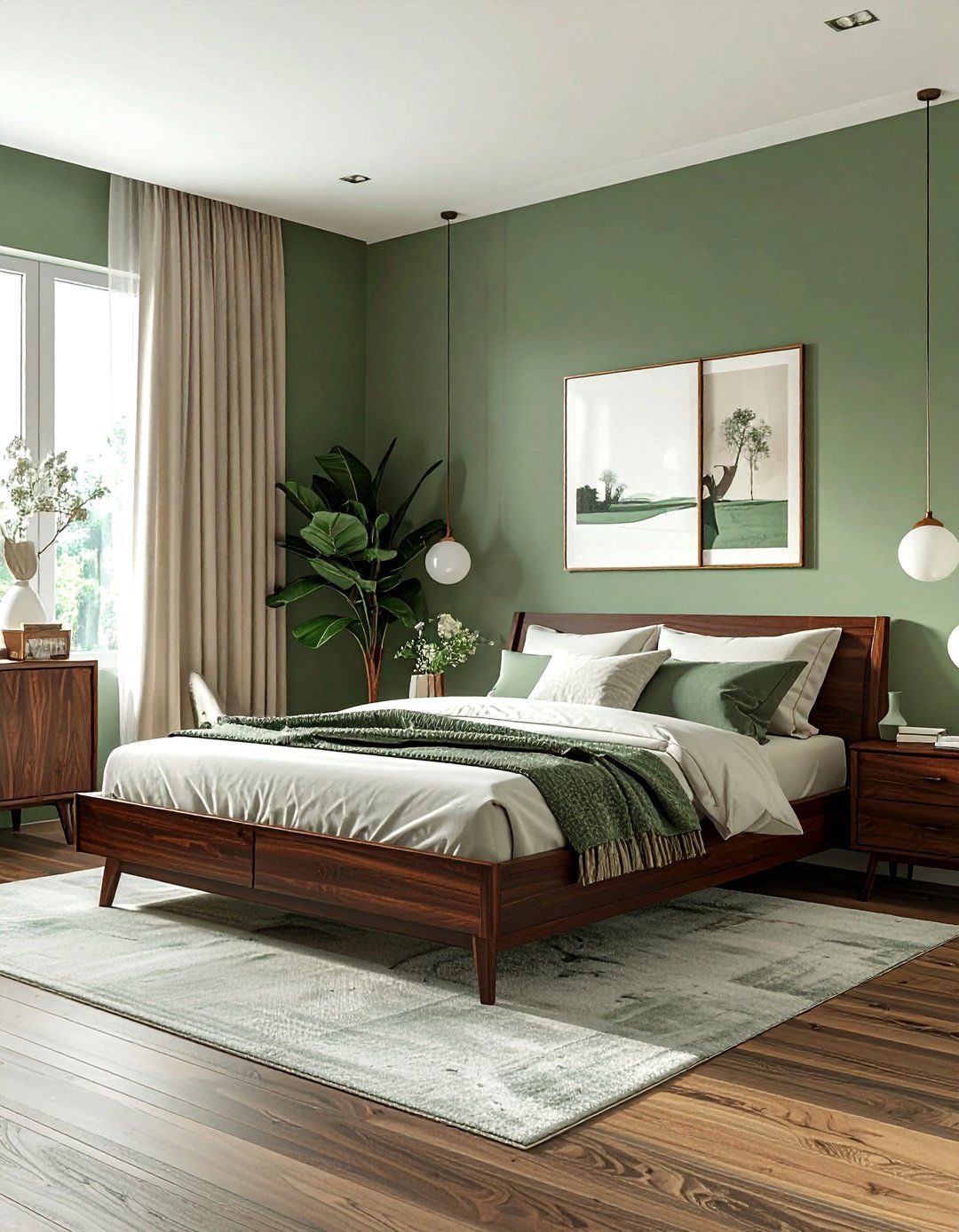 Sage Green Walnut Bedroom - 30 sage bedroom ideas