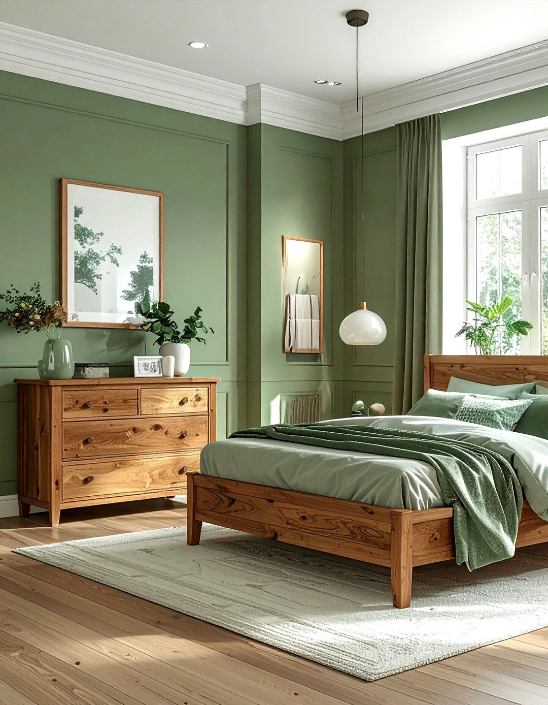 Sage Green Wood Bedroom - 30 sage bedroom ideas