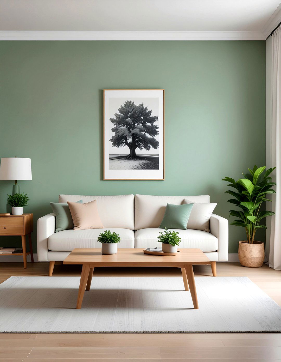 Sage green accent wall living room - 30 living room sage green walls