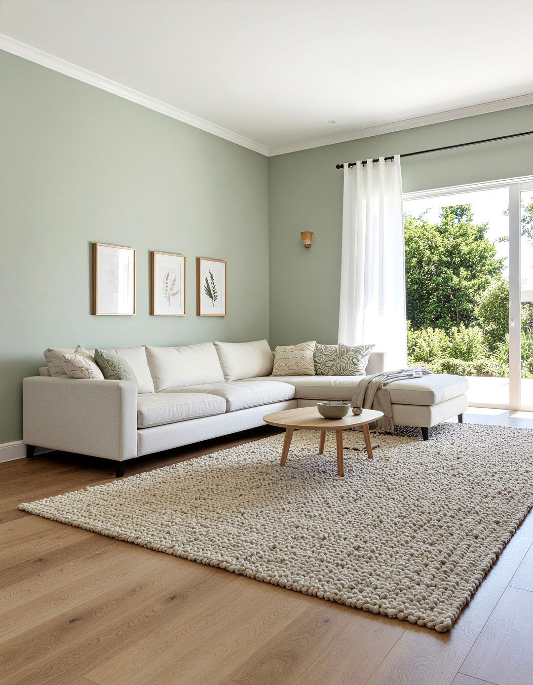 Sage green and cream living room - 30 living room sage green walls