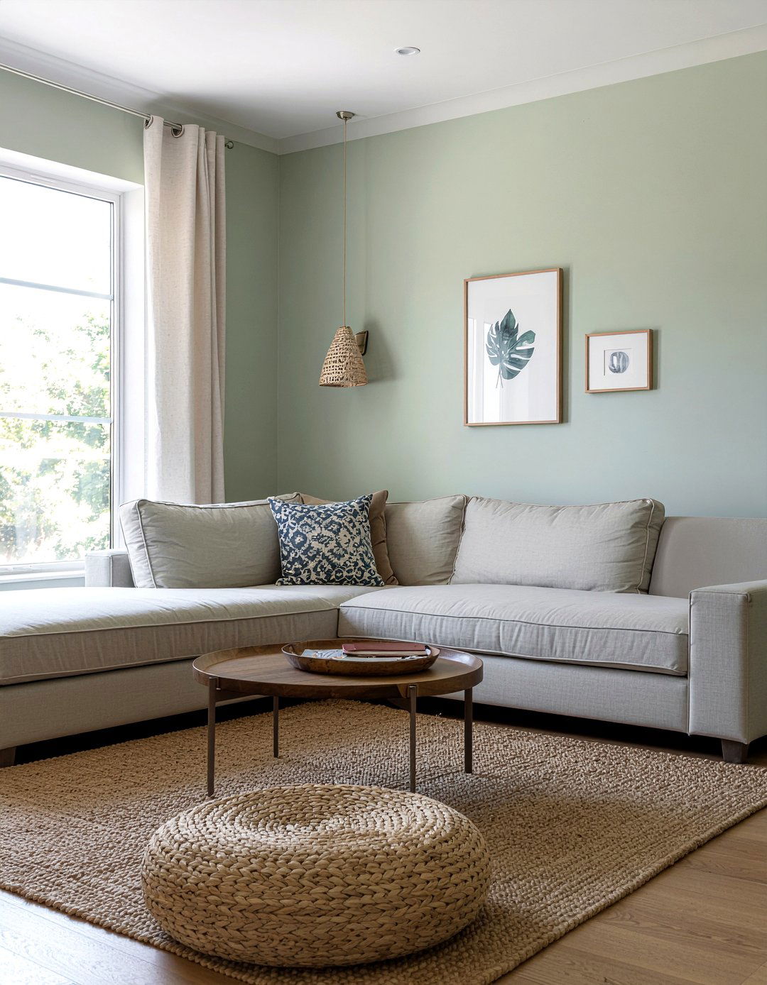 Sage green and linen living room - 30 living room sage green walls