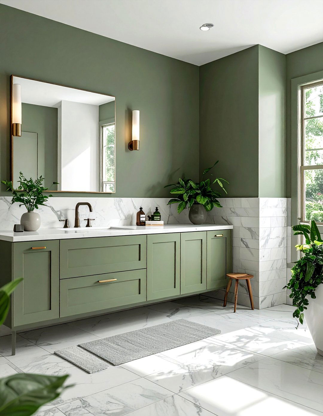 Sage green bathroom - 30 cool tone bathroom ideas