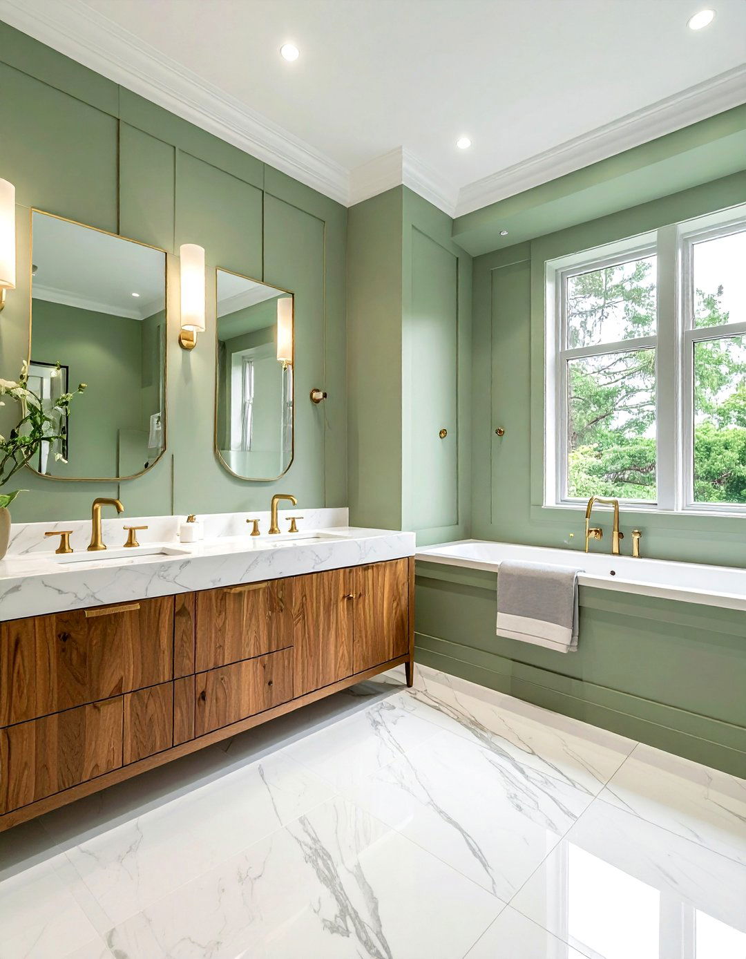 Sage green bathroom - 30 English bathroom ideas