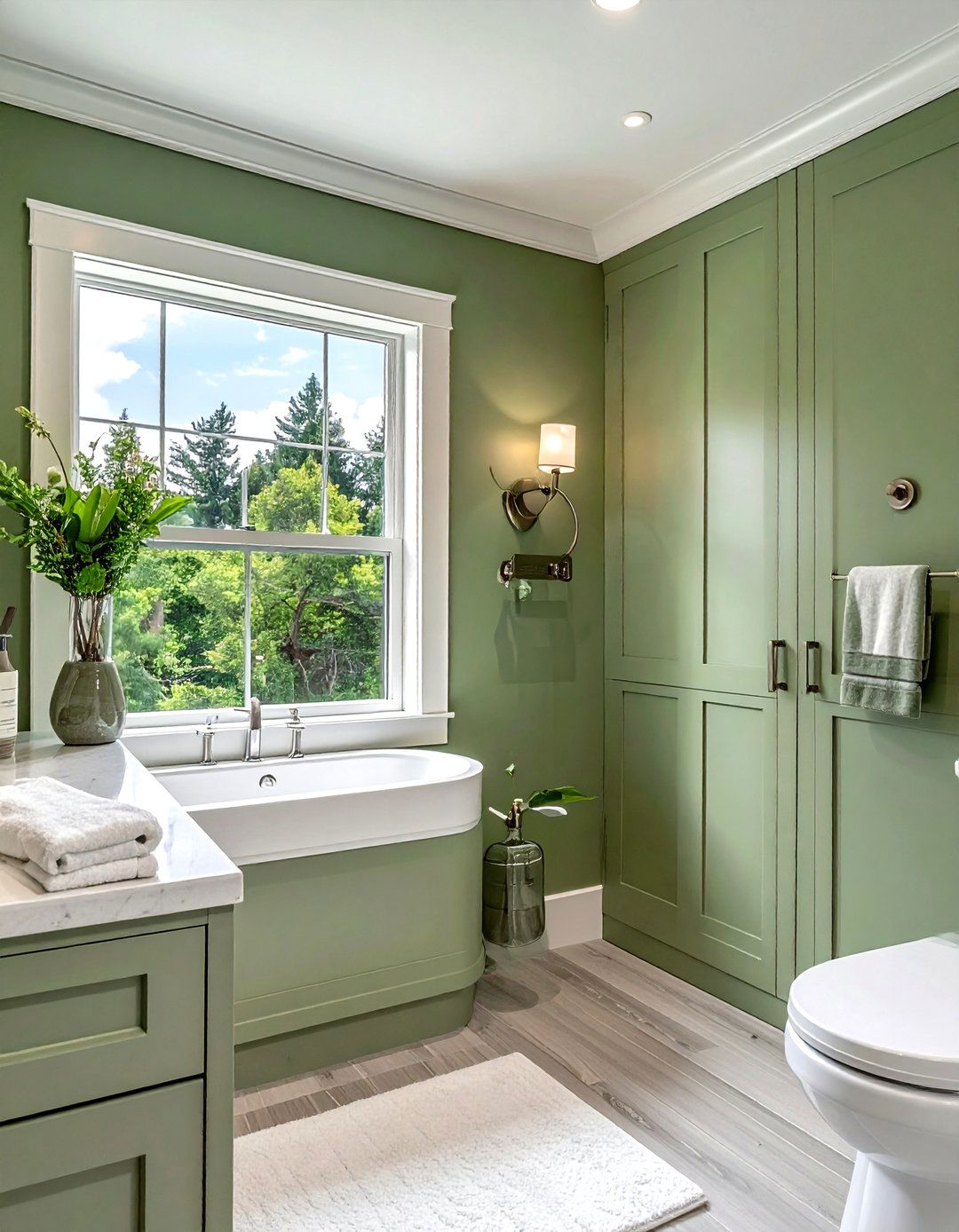 Sage green bathroom - 30 brushed nickel bathroom ideas