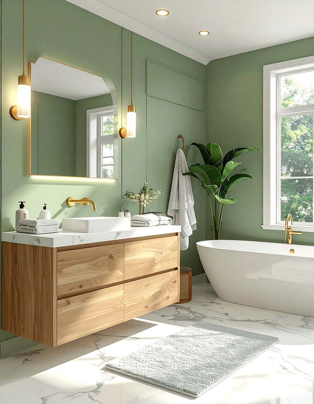 Sage green bathroom paint - 30 bathroom paint color ideas