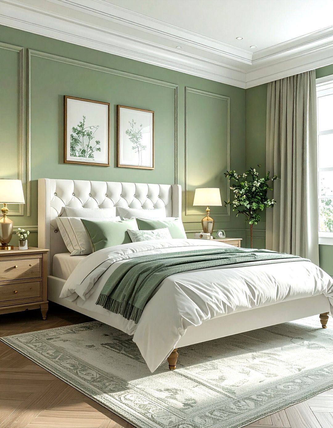 Sage green bedroom - 30 traditional green bedroom ideas